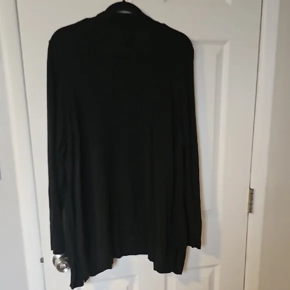 2X Croft & Barrow Black Open-Front Cardigan with Shawl Collar - Picture 4 of 5